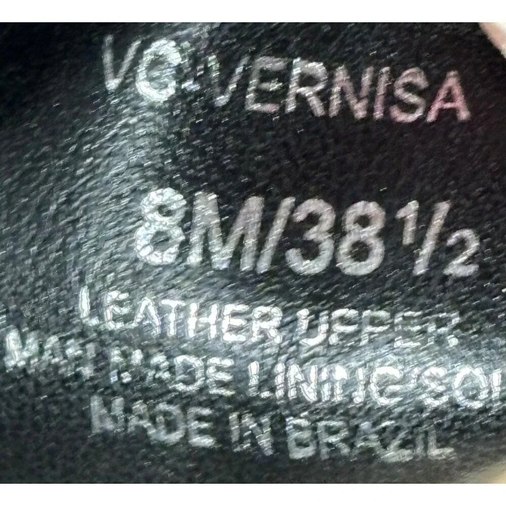 VInce Camuto Vernisa, Block Heel Black Leather Stappy‎ Sandals Shoes Size 8
